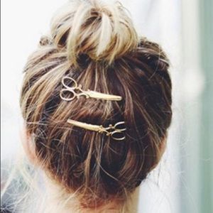 3/$30 Gold Scissor Hair Pin Set of 2